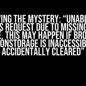 Solving the Mystery: “Unable to process request due to missing initial state. This may happen if browser sessionStorage is inaccessible or accidentally cleared”